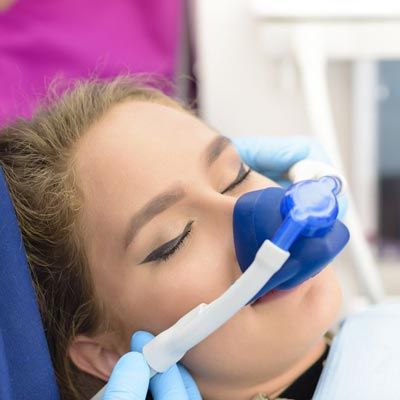woman receiving nitrous oxide